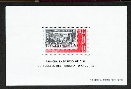 Andorre BF  1 exposition timbre poste TP 39A neuf ** luxe MNH SIN CHARNELA prix de la poste 0.76