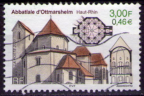 France - Y&T 3336 - Abbatiale d'Ottmarsheim (Haut-Rhin)