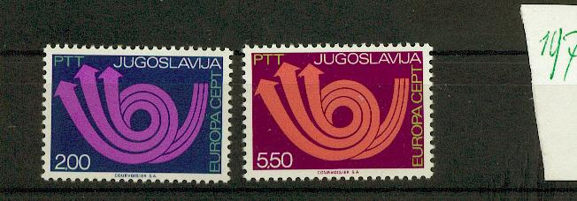 Yougoslavie 1390 à 1391 europa 1973 neuf ** luxe MNH sin charnela cote 2.5 