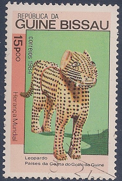 GUINEE-BISSAU 1984 : yt 295e Oblitéeé/Used # Art africain / Léopard 