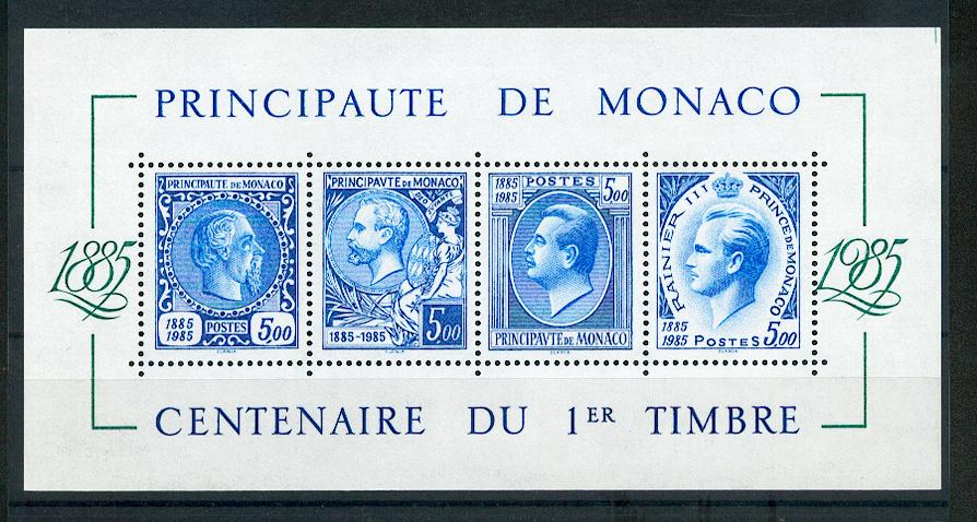 Monaco bloc feuillet BF 33 1985 Centenaire du timbre  neuf ** TB MNH sin charnela faciale 3.05