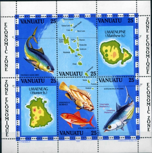 Vanuatu 1983 Zone économique de pêche (feuillet)