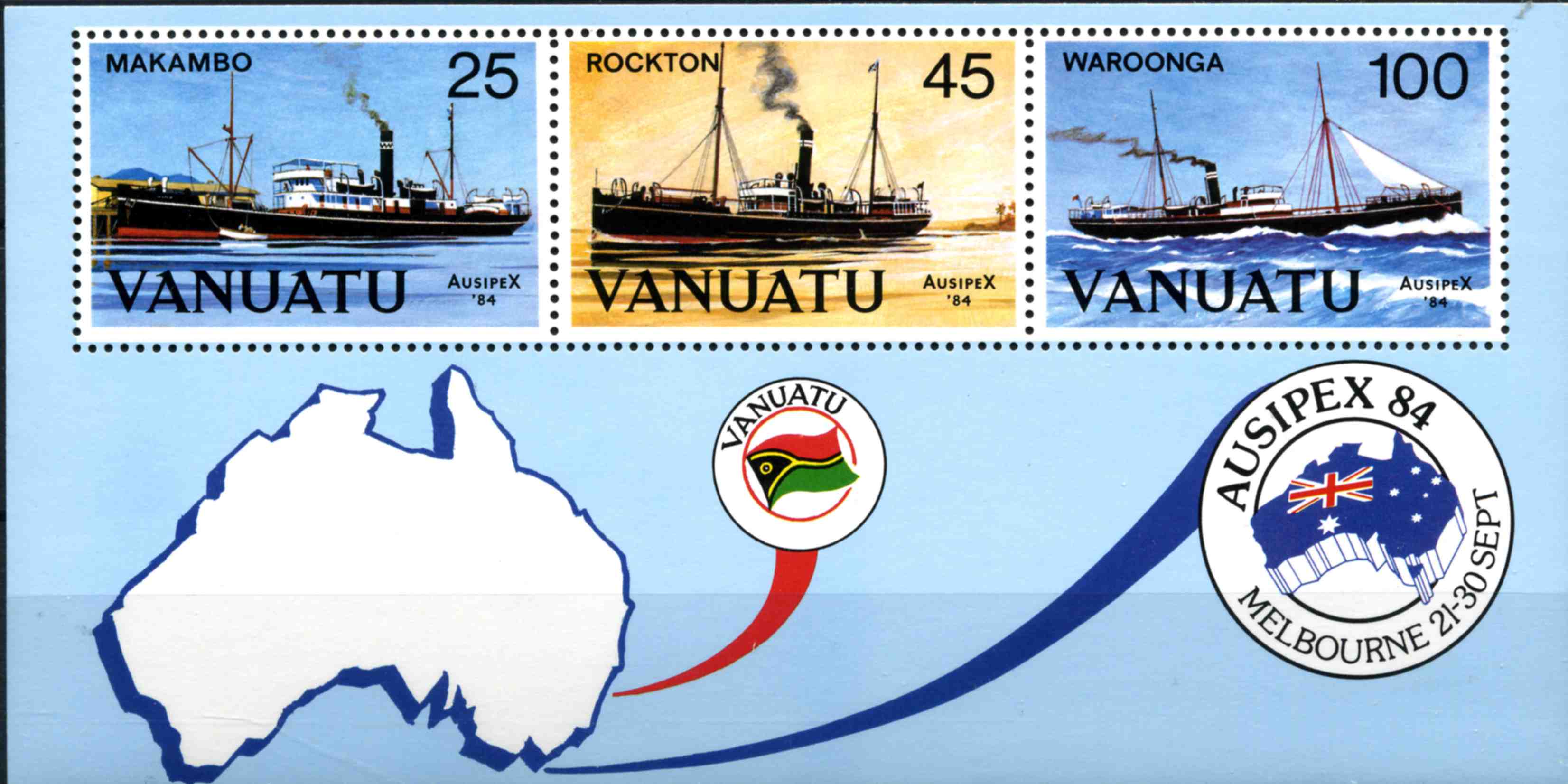  Vanuatu 1984 AUSIPEX 84 Exposition philatélique mondiale à Melbourne (feuillet)