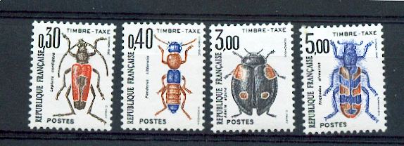 France taxe 109 112 faune insectes coléoptères 1983 neuf ** TB MNH faciale 1.3