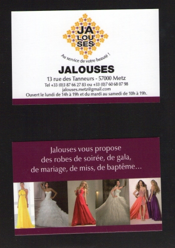 Carte de visite Business Card JALOUSES