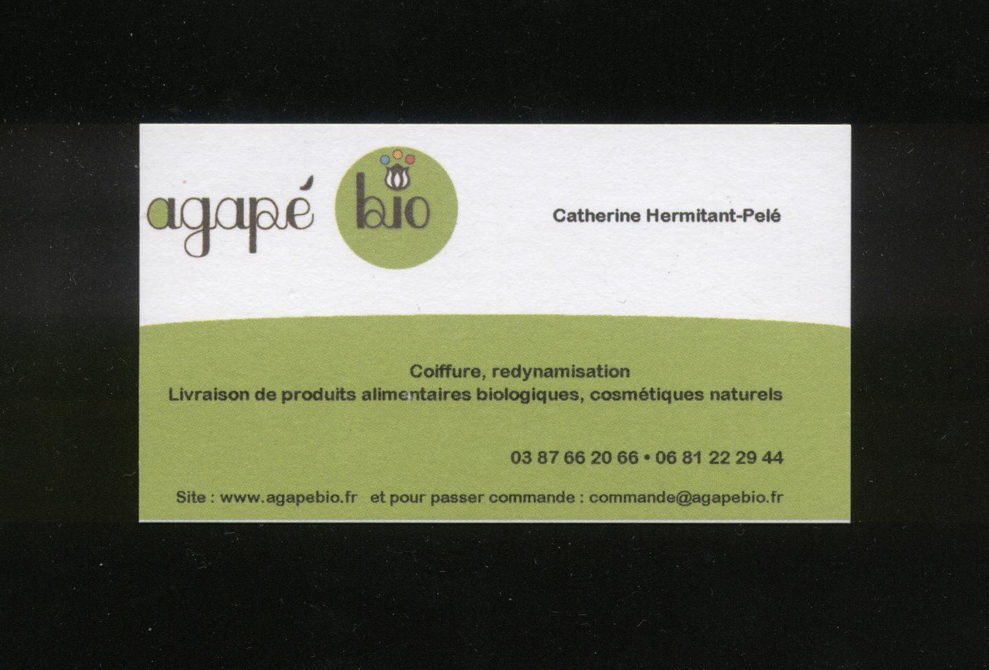 Carte de visite Business Card Cartão de visita AGAPE BIO FRANCE