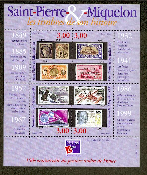 Saint Pierre et Miquelon BF  6 philexfrance 99 neuf ** TB MNH sin charnela cote 11.5