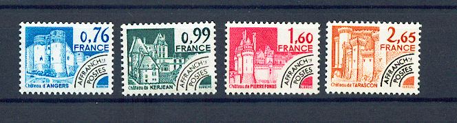 France préoblitéré 166 à 169 Monuments historiques neufs ** TB MNH sin charnela faciale 0.9