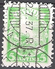 Latvija 1934 Michel 233 O Cote (2013) 0.45 Euro Armoirie Cachet rond