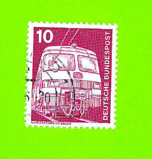 Timbre Oblitération ronde Used Stamp Train ALLEMAGNE 10 DEUTSCHE BUNDESPOST DEUTSCHLAND