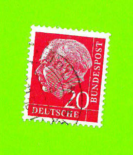 Timbre Oblitéré Used Stamp Theodor Heuss DEUTSCHE BUNDESPOST 20 ALLEMAGNE
