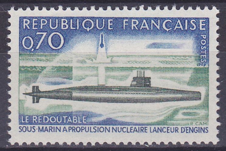 FRANCE 1969 NEUF** MNH N° 1615 sous-marin le Redoutable