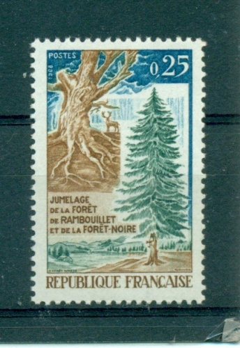 France - 1968 - TP 1561 - jumelage Forêt Rambouillet et Forêt Noire - Neuf ** NMH