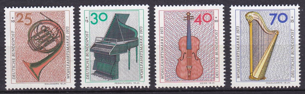 ALLEMAGNE RFA 1973 neuf** MNH N° 631 à 634 instruments de musique