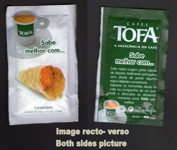 Sachet Sucre Sugar Zucchero Zucker Azucar Açucar TOFA sabe melhor com CORNUCOPIA PORTUGAL