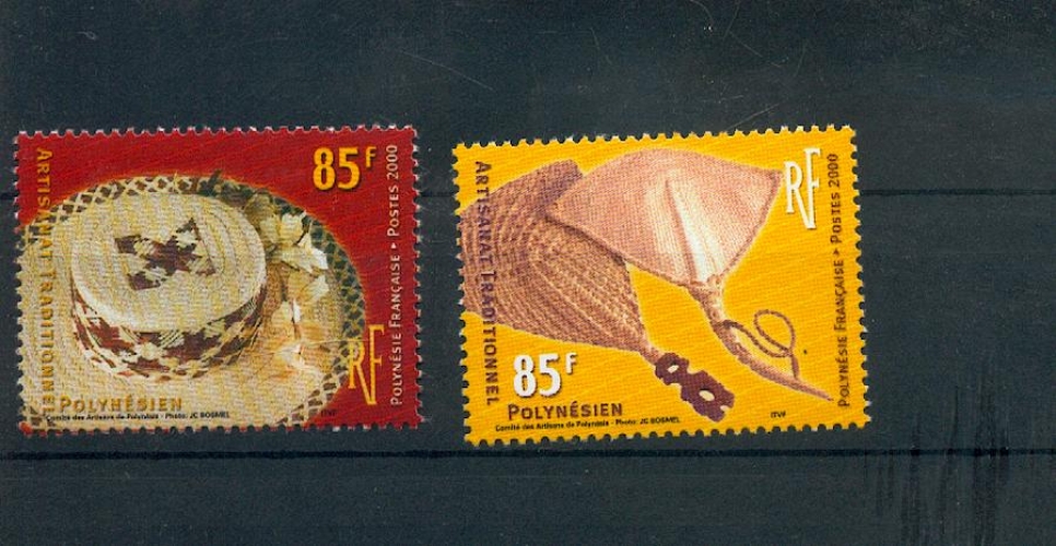 Polynésie 627 628 2000 artisanat neuf ** TB MNH SIN CHARNELA prix de la poste 1.42 