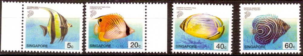 Singapour 2002 YT 1022-23-26-28 MNH Poissons tropicaux