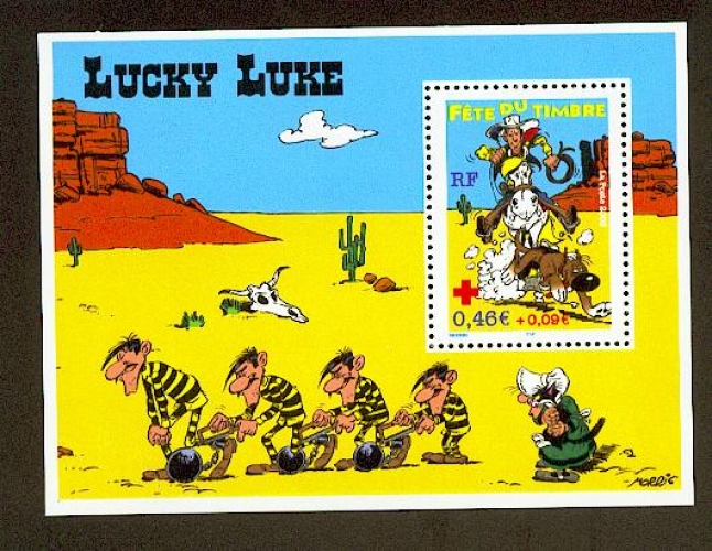 France bloc feuillet BF  55 lucky luke 2003  neuf ** luxe MNH sin charnela faciale 0.55