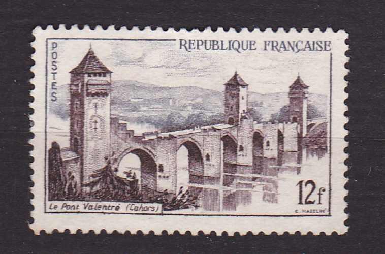 France 1955  Y& T n° 1039 Pont Valentré à Cahors