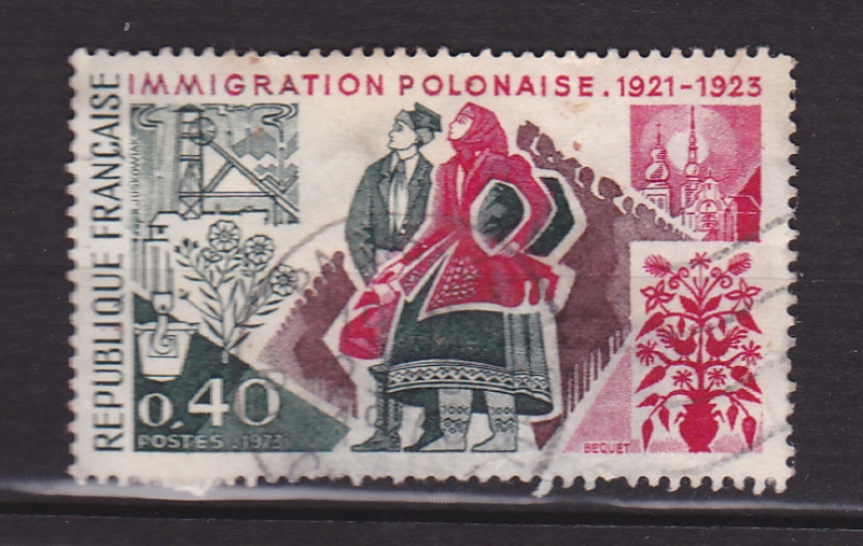 France 1973   Y& T n° 1740 immigration polonaise