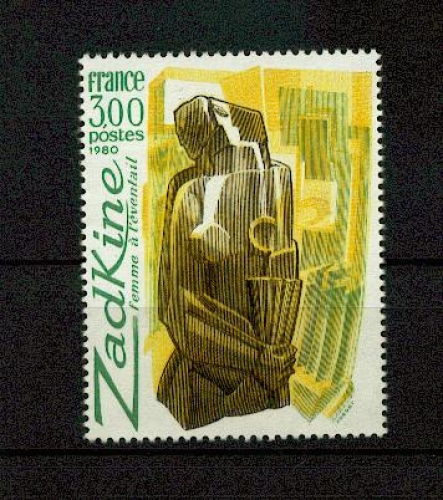 France 2074 peinture oeuvre de Zadkine 1980 neufs ** TB MNH faciale 0.46