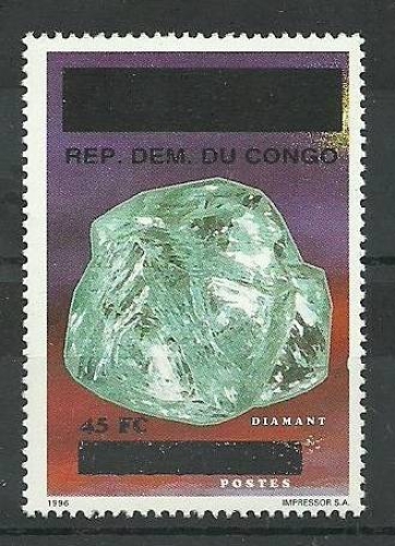 Minéraux - Minerals - Diamant - Diamond - Congo ex Zaïre surchargé - Neuf**.