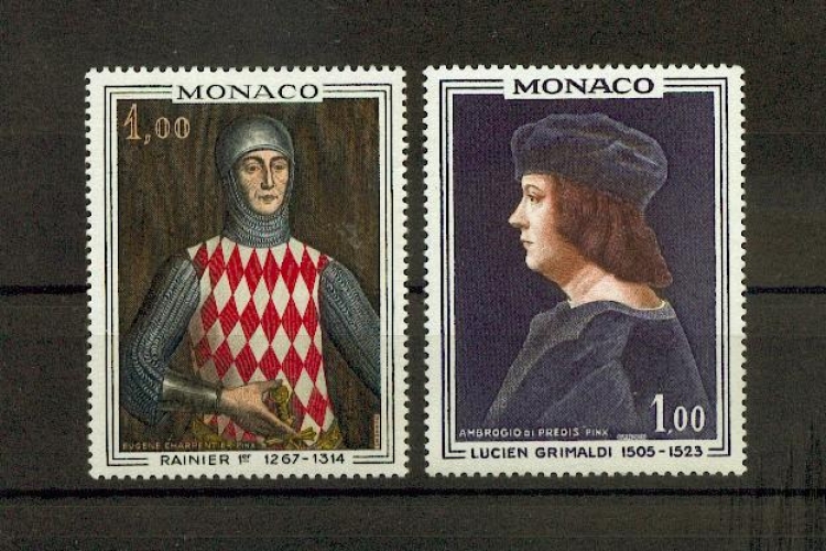 Monaco 734 735 1967 1/4 de cote Tableau des Princes neuf ** TB MNH sin charnela cote 2 