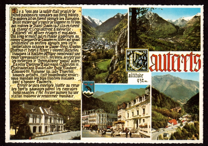 France  Cpm Souvenir de Cauterets (65) Alt 932m 