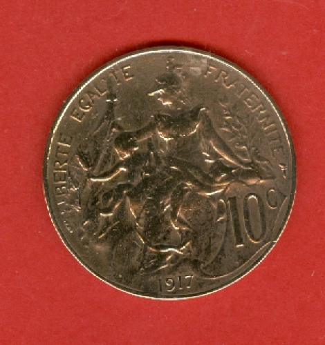 France - 1917 - 10 cent - République de Dupuis - Bronze