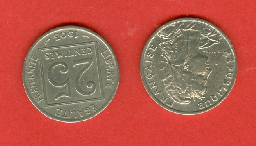 France - 1903 - 25 centimes - République de Patey - Nickel