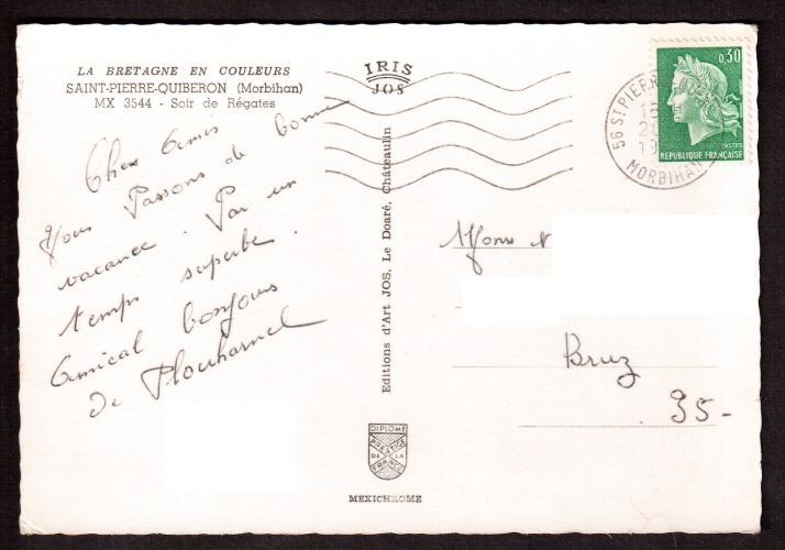 France Carte Postale Cpm  St Pierre- Quiberon ( Morbihan ) Soir de Régates circulé