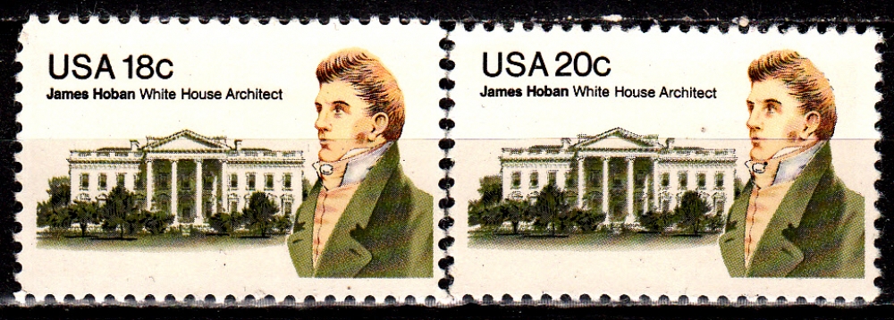 USA 1352 + 1362 Emission commune USA - Irlande / James Hoban, architecte de la Maison Blanche