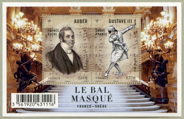 France 4706 4707 feuillet bal masqué auber   neuf **TB MNH sin charnela prix de la poste 1.37