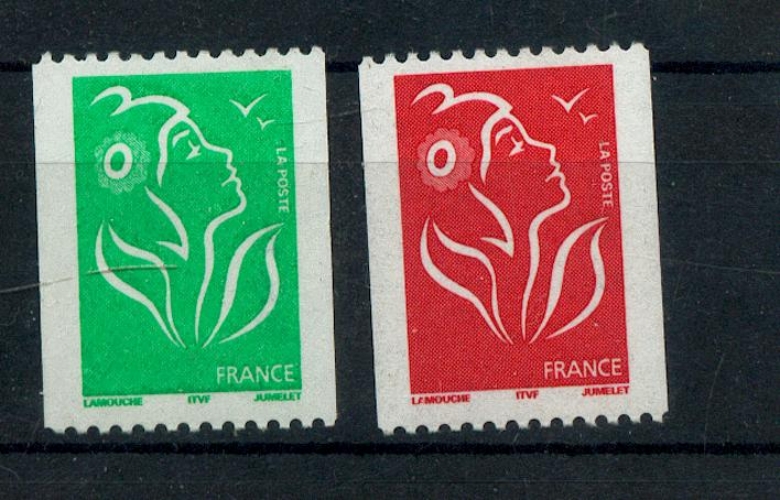 France 3742 3743  Marianne de Lamouche  de roulette neuf **TB MNH sin charnela faciale 2.36