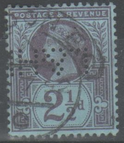 Grande-Bretagne 1887 - 2 1/2 p. perforé L&HI