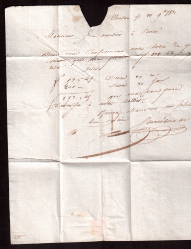  France 1891  lettre 22 nov 1831 Chalon-sur-Saone (70)  à destination  Seurre Côte d'Or