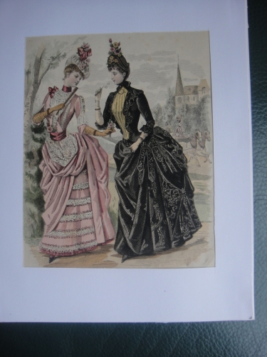 Gravure  de mode extraite du Journal : la famille 1888