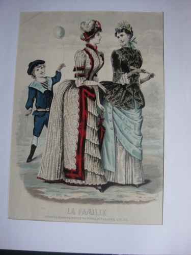 Gravure  de mode extraite du Journal : la famille 1888