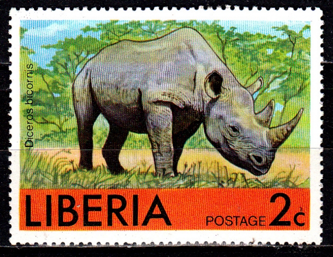  Liberia 718 ( Hors série ) Animaux d'Afrique / Seul timbre rhinocéros