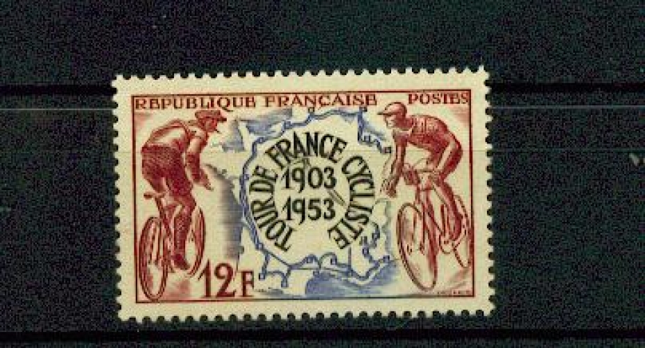 France  955 sports  cyclisme tour de France 1953 neuf** TB MNH SIN CHARNELA cote 2.6 