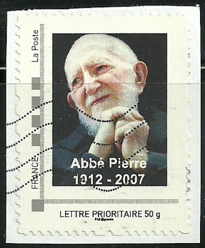 France - Timbre de collector - Abbé Pierre - Oblitéré .