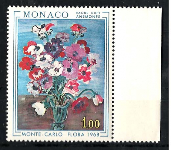  Monaco - Y&T 743 ** Floralies internationales à Monaco anémones - année 1968  