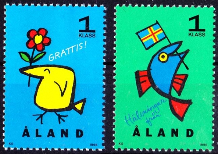 Aland 1996 Timbres de voeux - Y&T 107/08 **