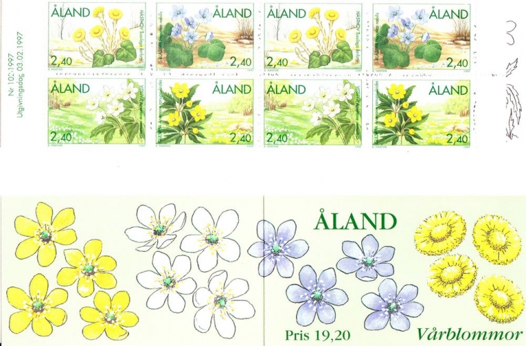 Aland 1997 Carnet Fleurs printanières - Y&T C123 **