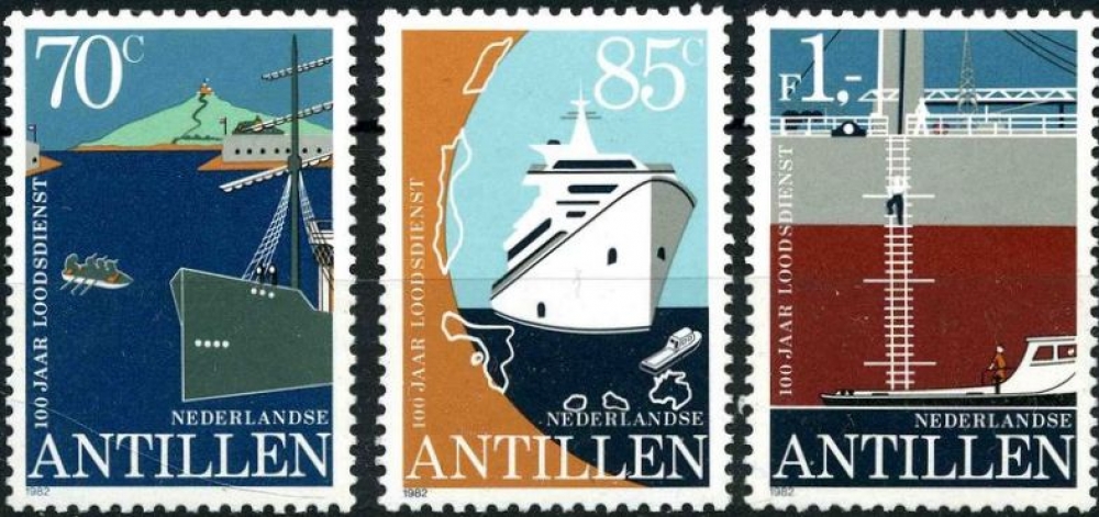 Antilles néerlandaises 1982 100e anniversaire du Service de pilotage maritime - Y&T 647/9 **