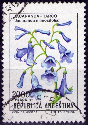 Argentine - Y&T 1291 - Jacaranda mimosifolia - Série courante : Fleurs