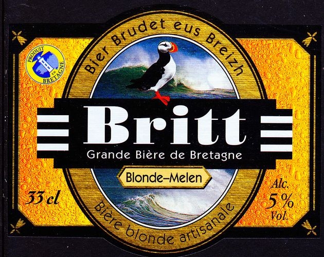 France Bière bretonne Britt Blonde (étiquette neuve)