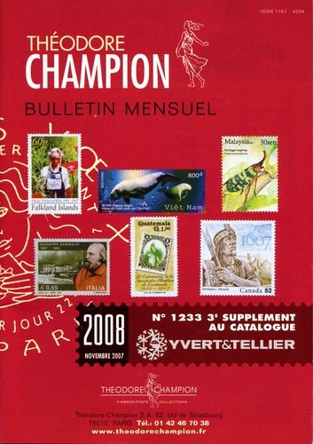 Bulletin mensuel Théodore Champion n° 1233 de novembre 2007