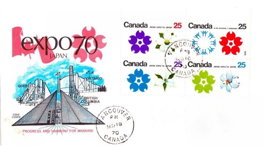 Canada 1970 Exposition universelle d'Osaka au Japon (souvenir philatélique)