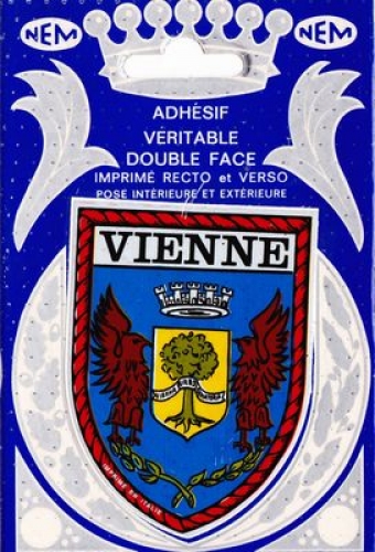 France 38 Vienne - Blason adhésif double face sur carte postale